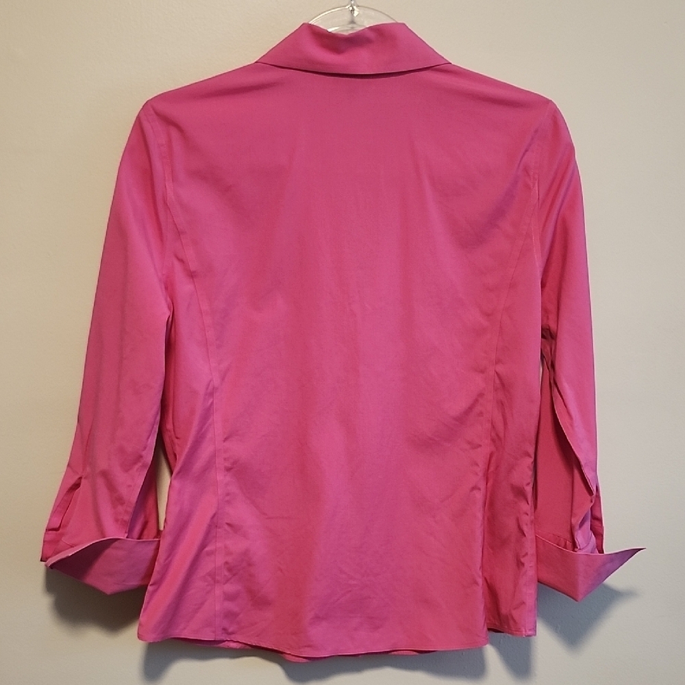 Talbots Vintage Pink Fitted 3/4 Sleeve Button Down with Cuffs Wrinkle Resistant - Picture 5 of 6